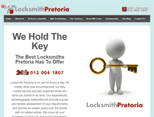 Tablet Screenshot of locksmithpretoria.com